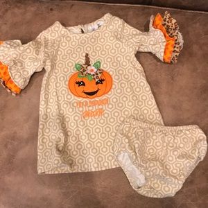 Rare Editions pumpkin unicorn fall dress